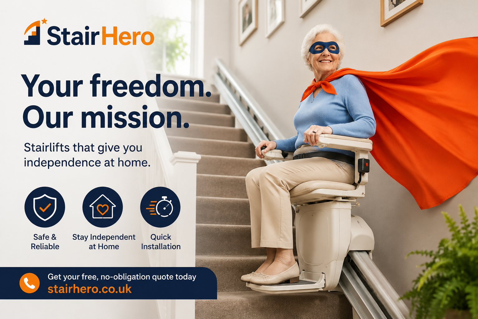 StairHero stairlift user at home